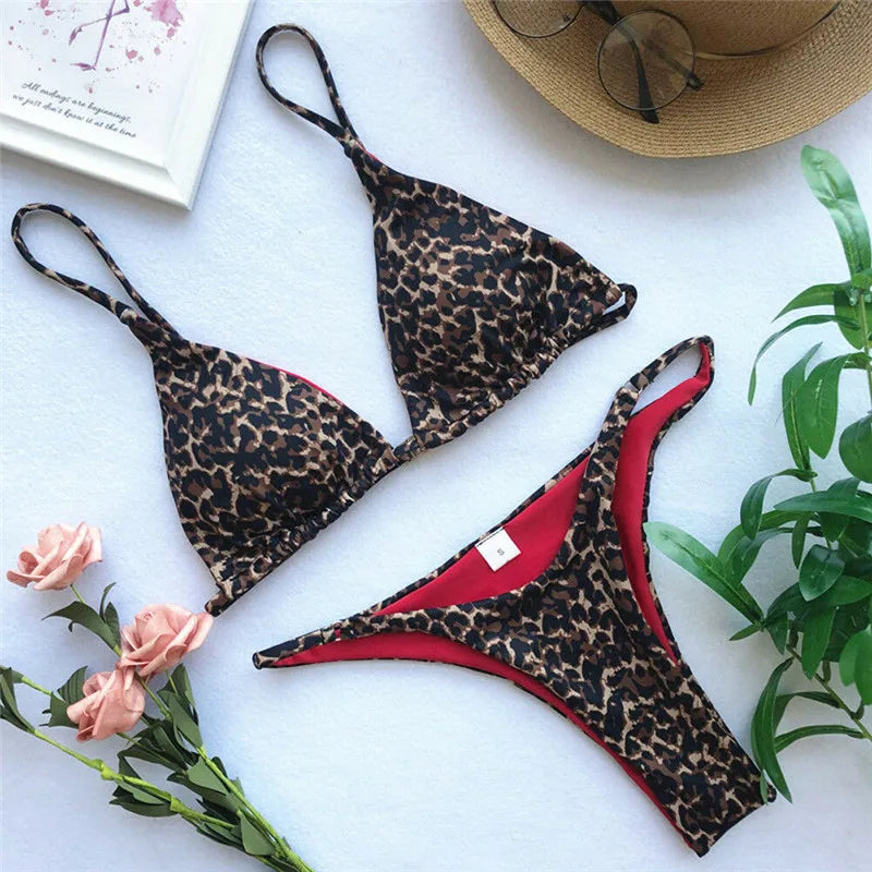 Animal Leopard Printed Summer Bikini Set