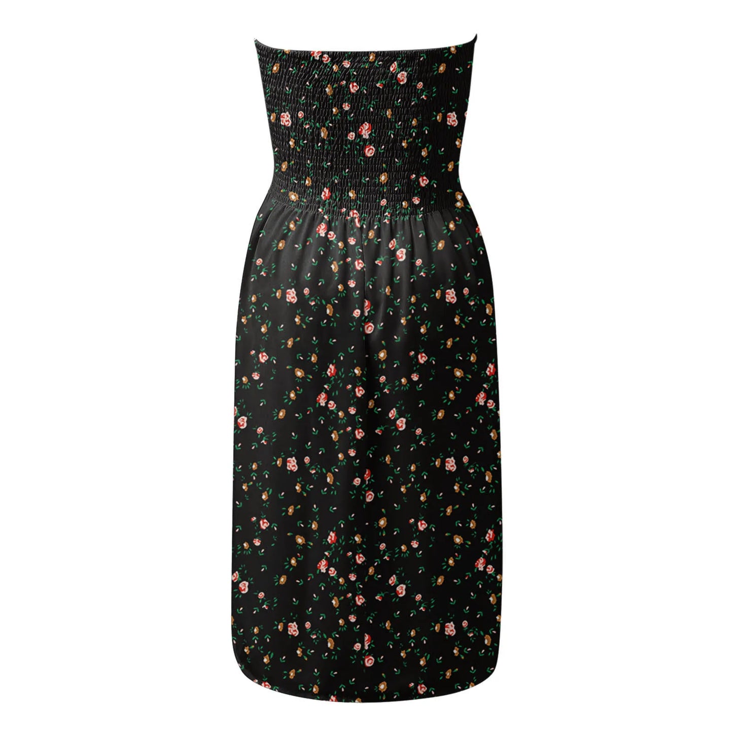 Strapless Summer Floral Print Boho Beach Sundress