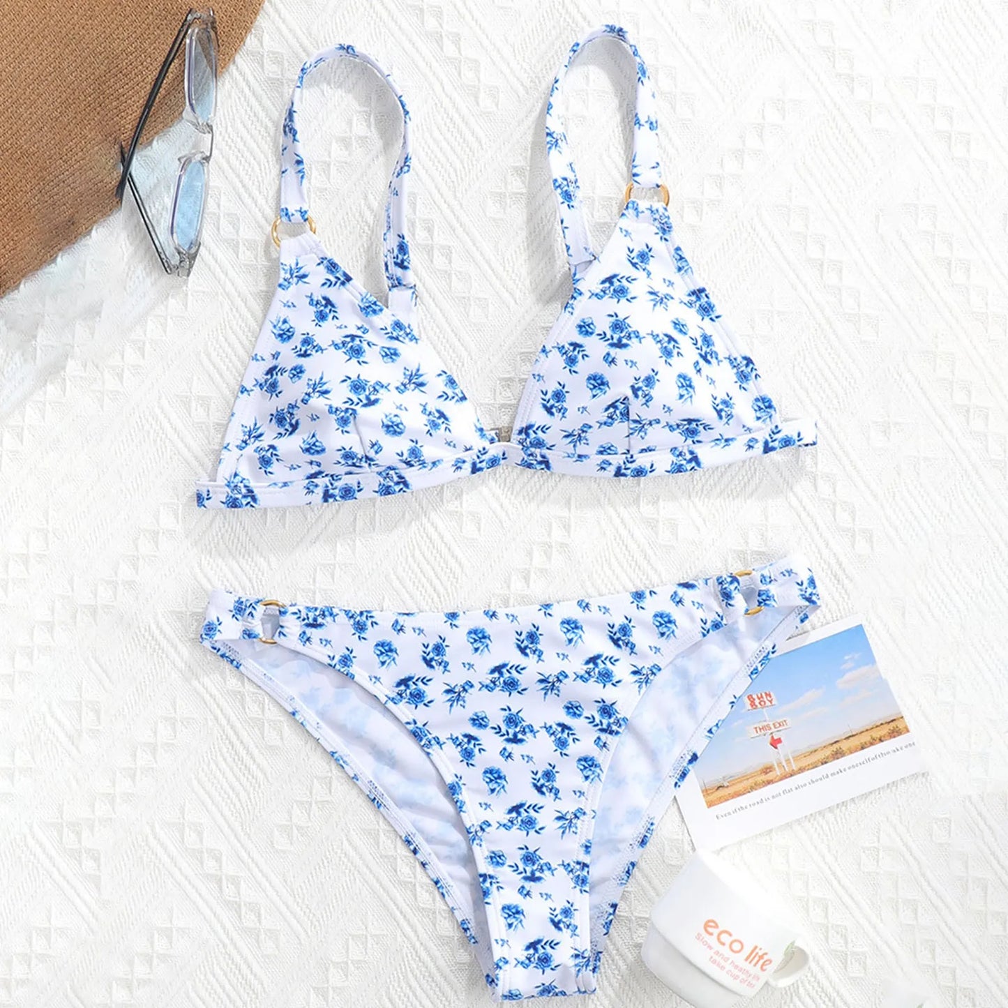 High Waisted Printed European Swimsuit