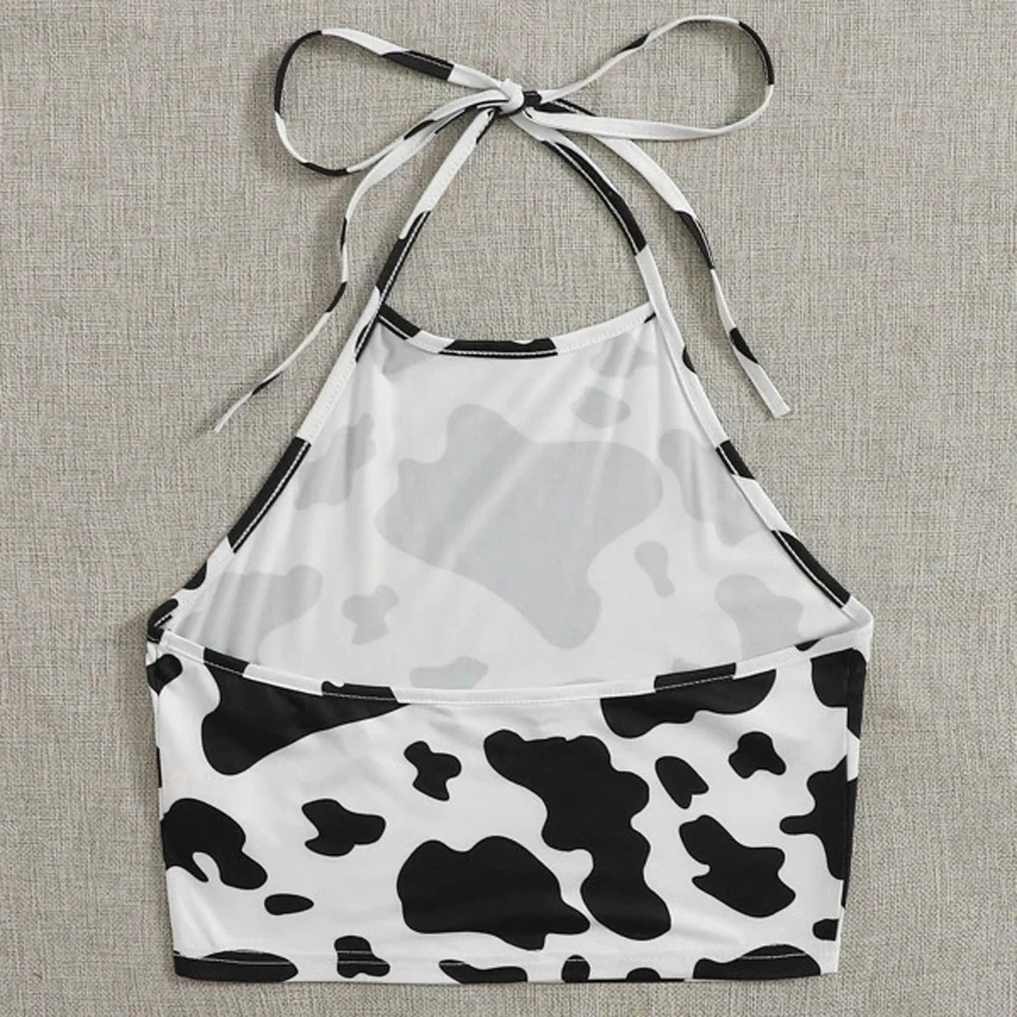Cow Printed Halter Tank Top