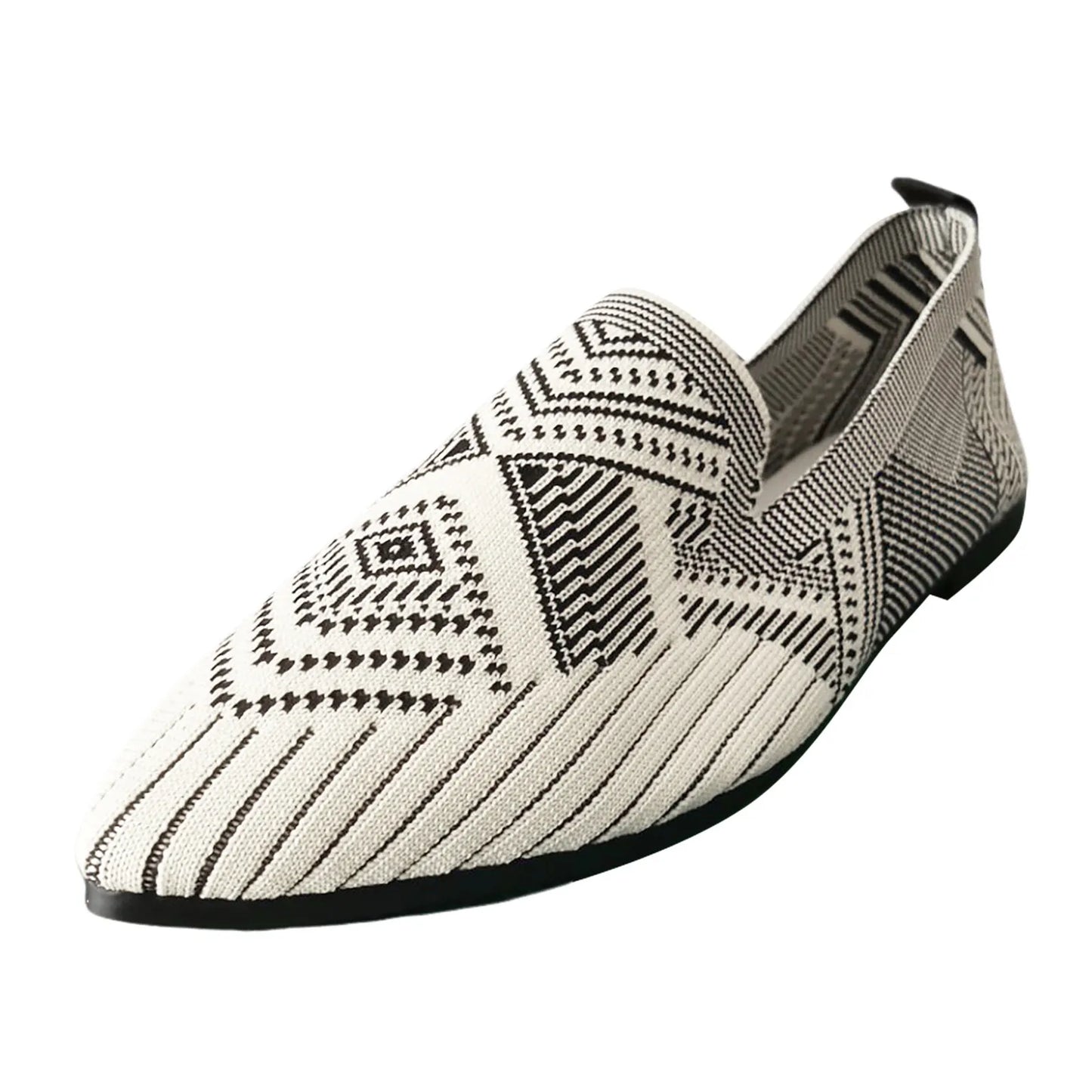 Mesh Pointed Toe Breathable Slip On knitted Flats