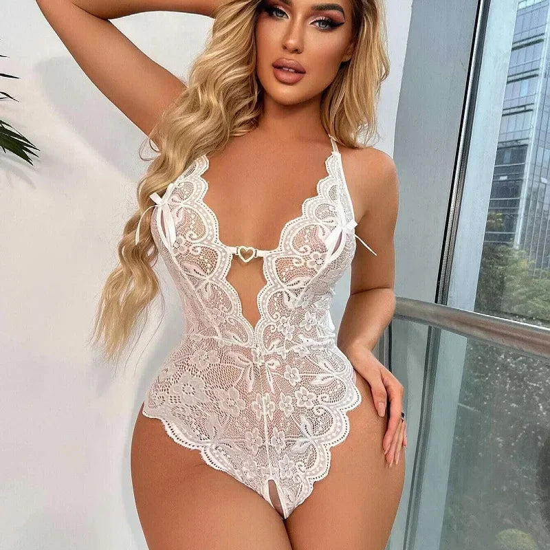 Sexy Crotchless Lace Lingerie