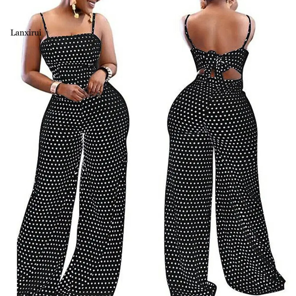 Sleeveless Polka Dot Romper