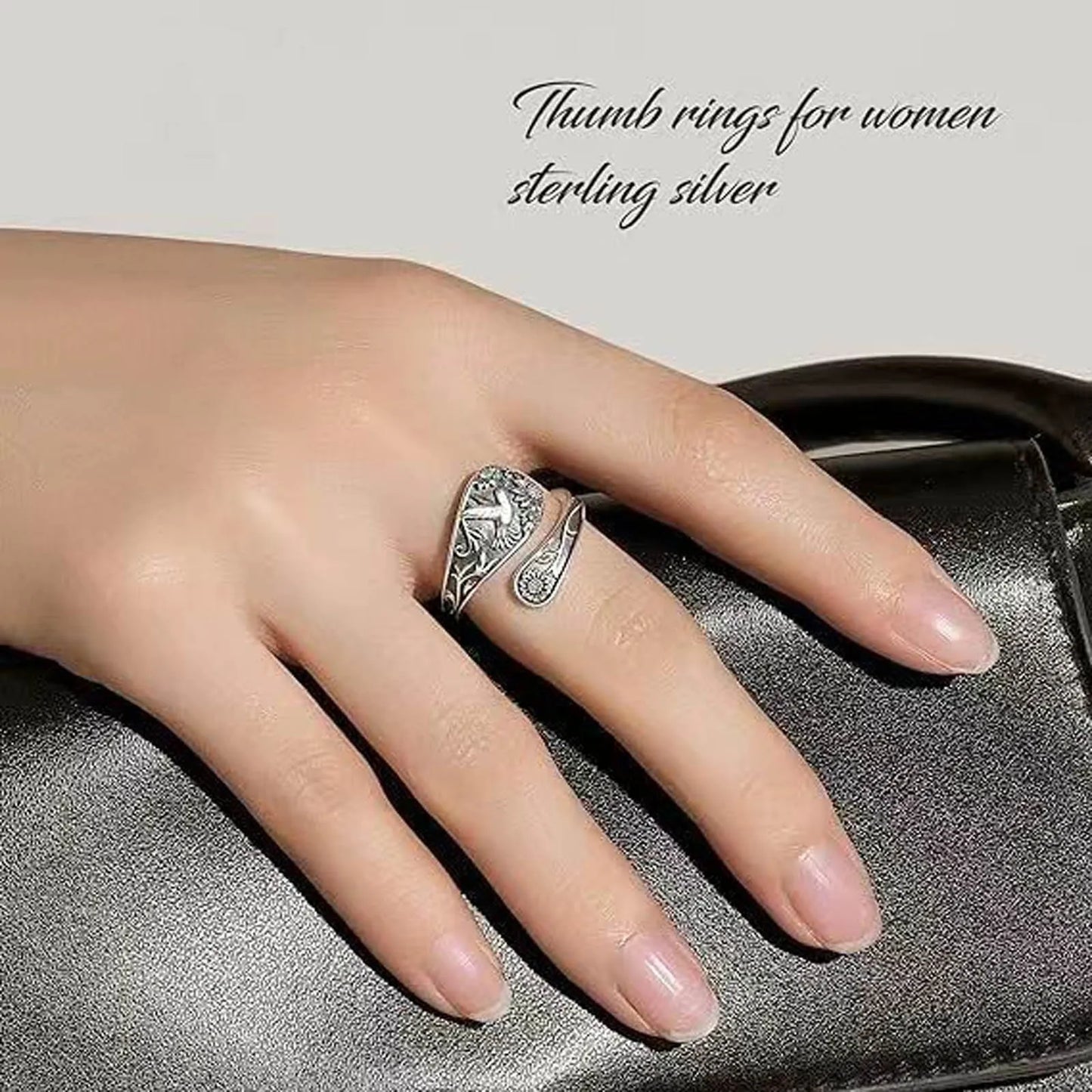 Sterling Silver Hummingbird Vintage Antique Spoon Rings