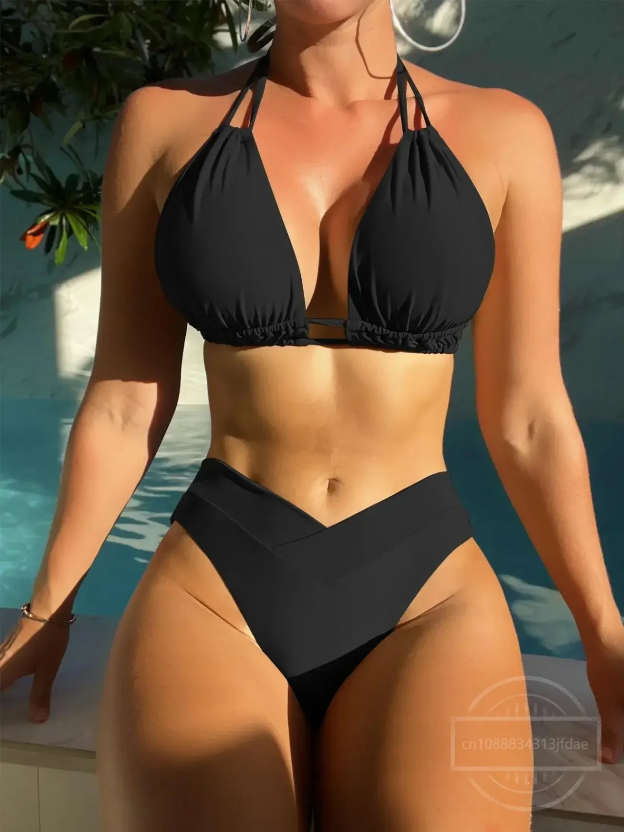 Black Sexy Halter Push Up Bikini