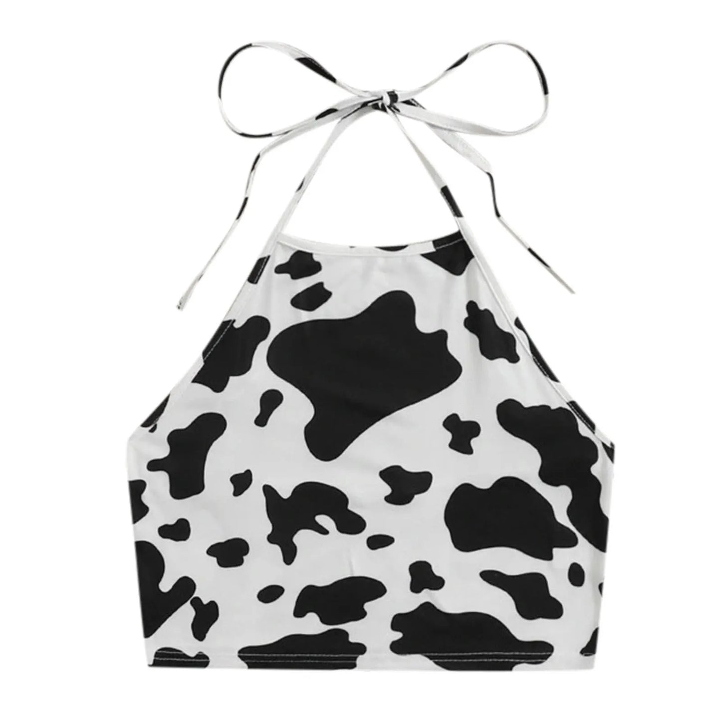 Cow Printed Halter Tank Top