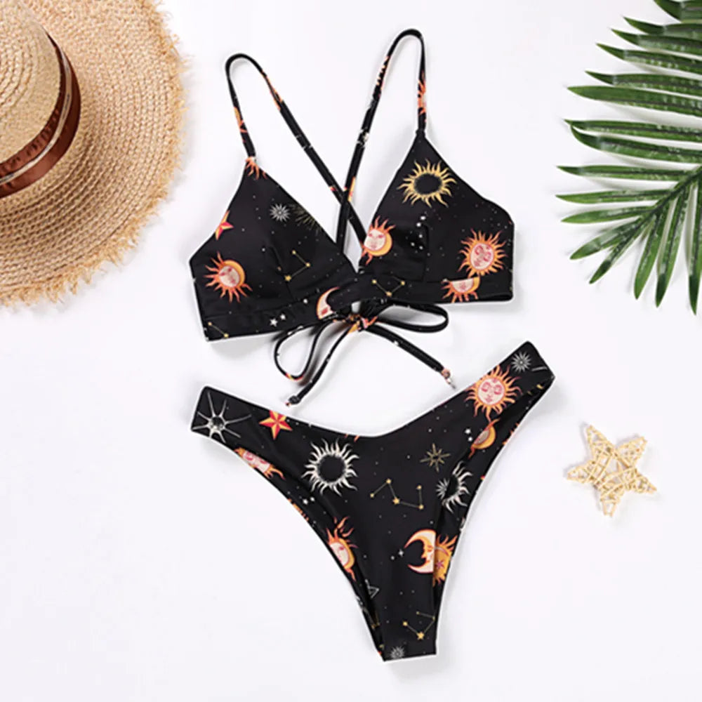 Printed Push Up Padded Bikini Set