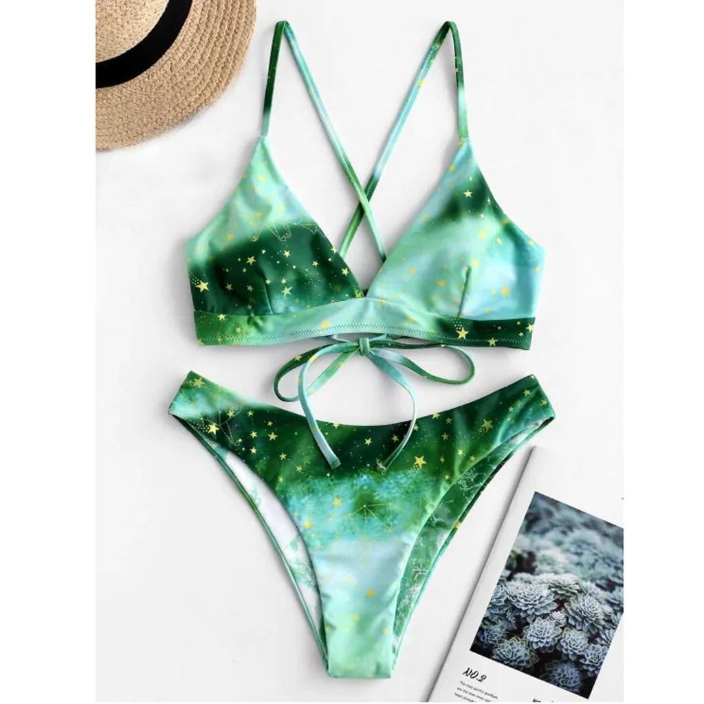 Printed Push Up Padded Bikini Set