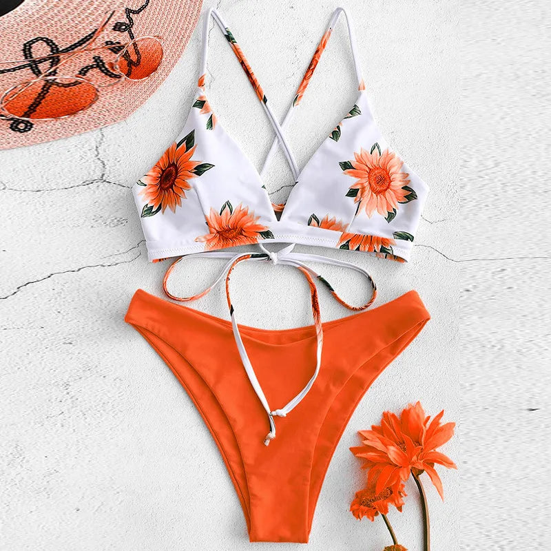 Printed Push Up Padded Bikini Set