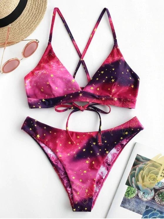 Printed Push Up Padded Bikini Set