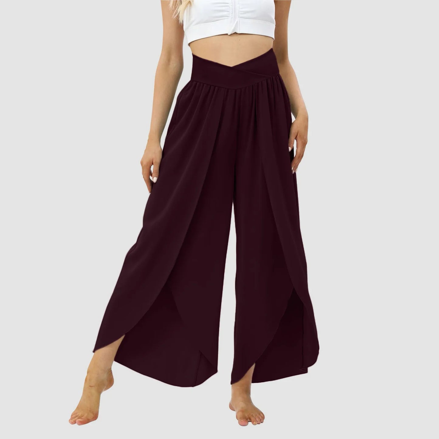 Wide Leg High Waisted Boho Beach Pants