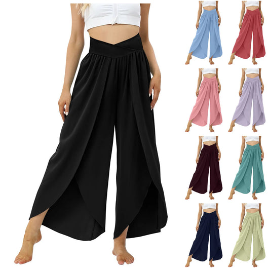 Wide Leg High Waisted Boho Beach Pants