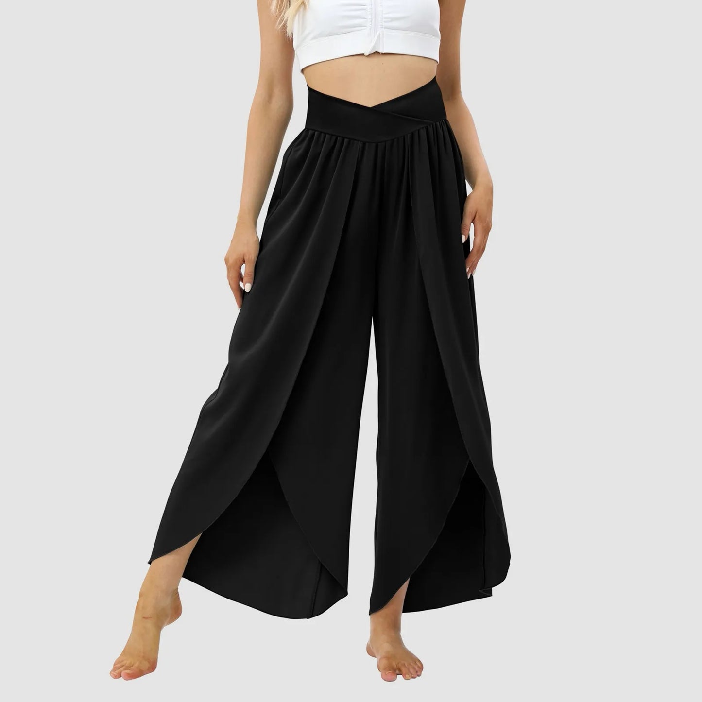 Wide Leg High Waisted Boho Beach Pants