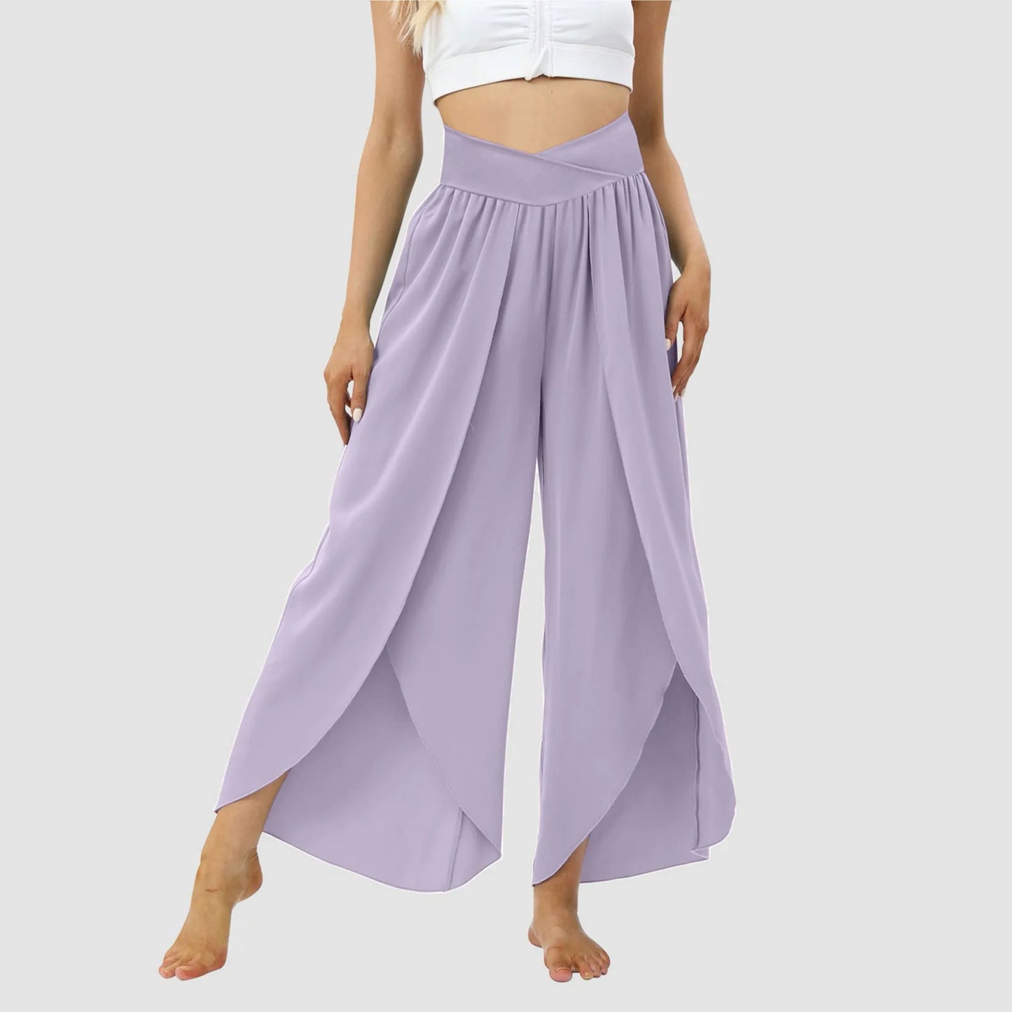 Wide Leg High Waisted Boho Beach Pants