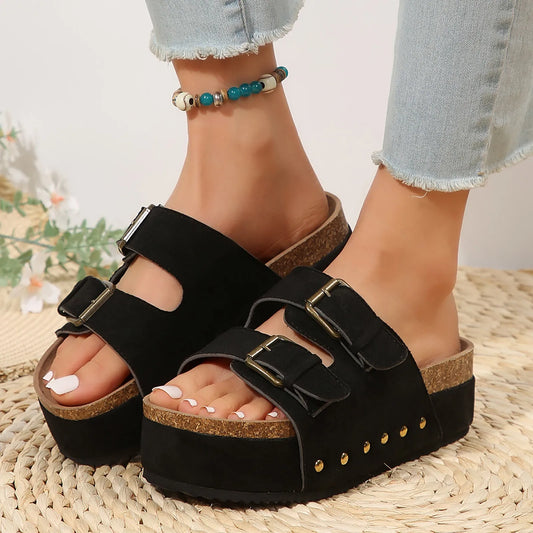 Wedge Open Toe Slingback Bohemian Sandals