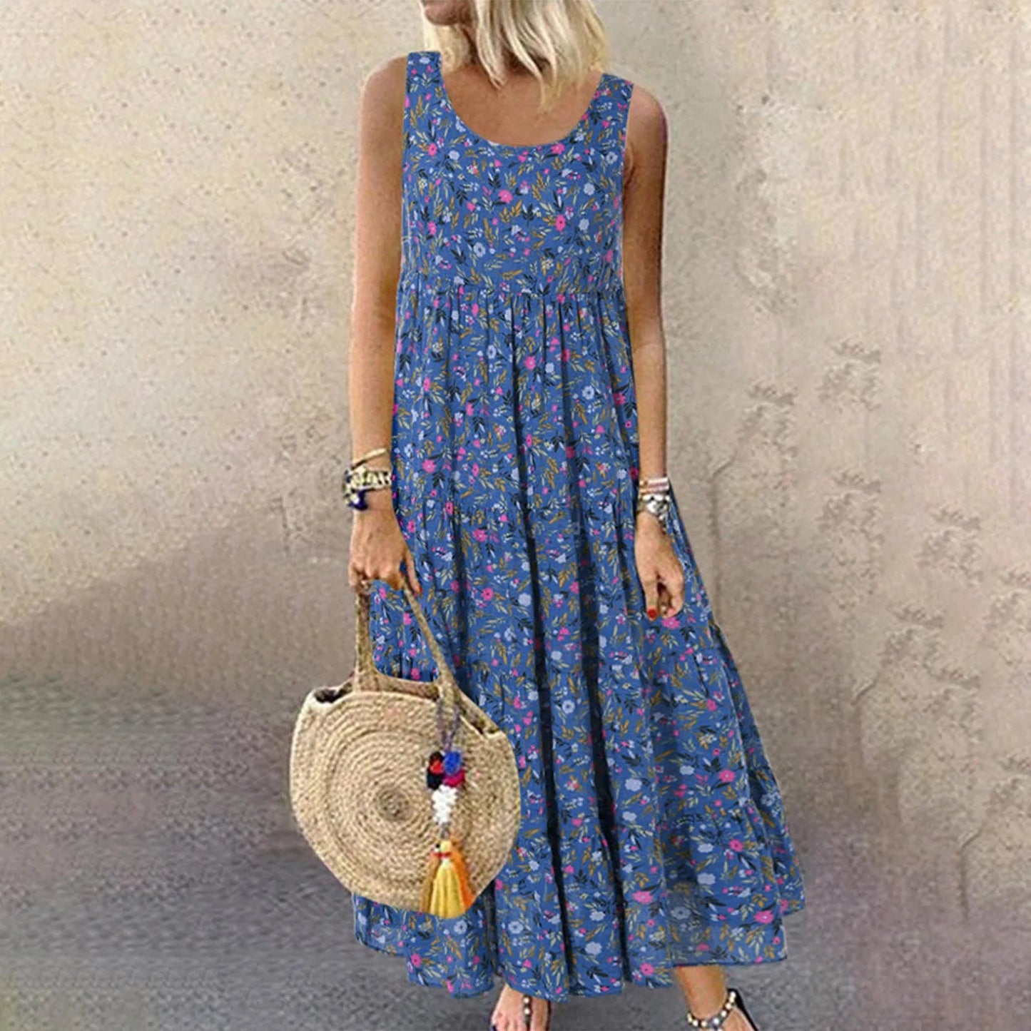 Vintage Bohemian Summer Loose Elegant Long Dress