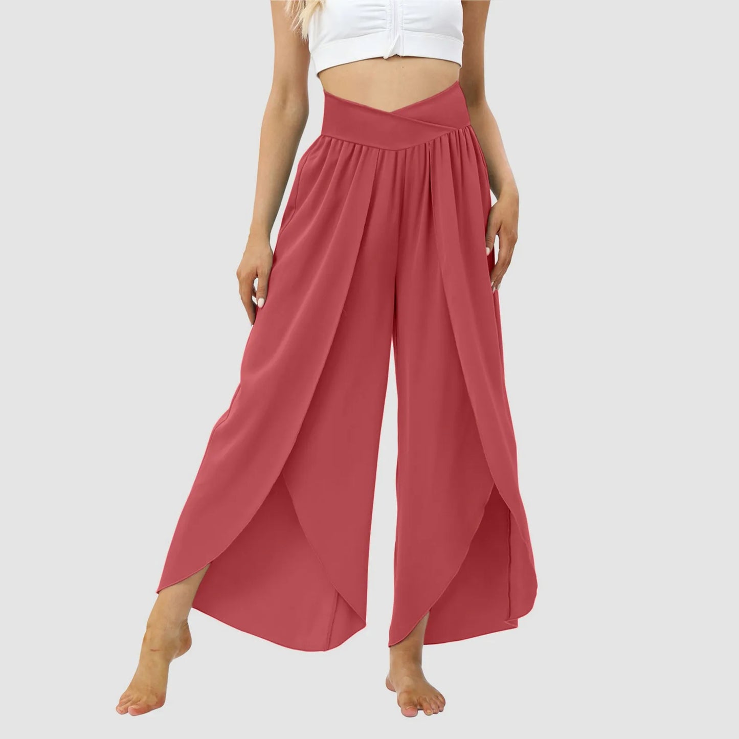 Wide Leg High Waisted Boho Beach Pants