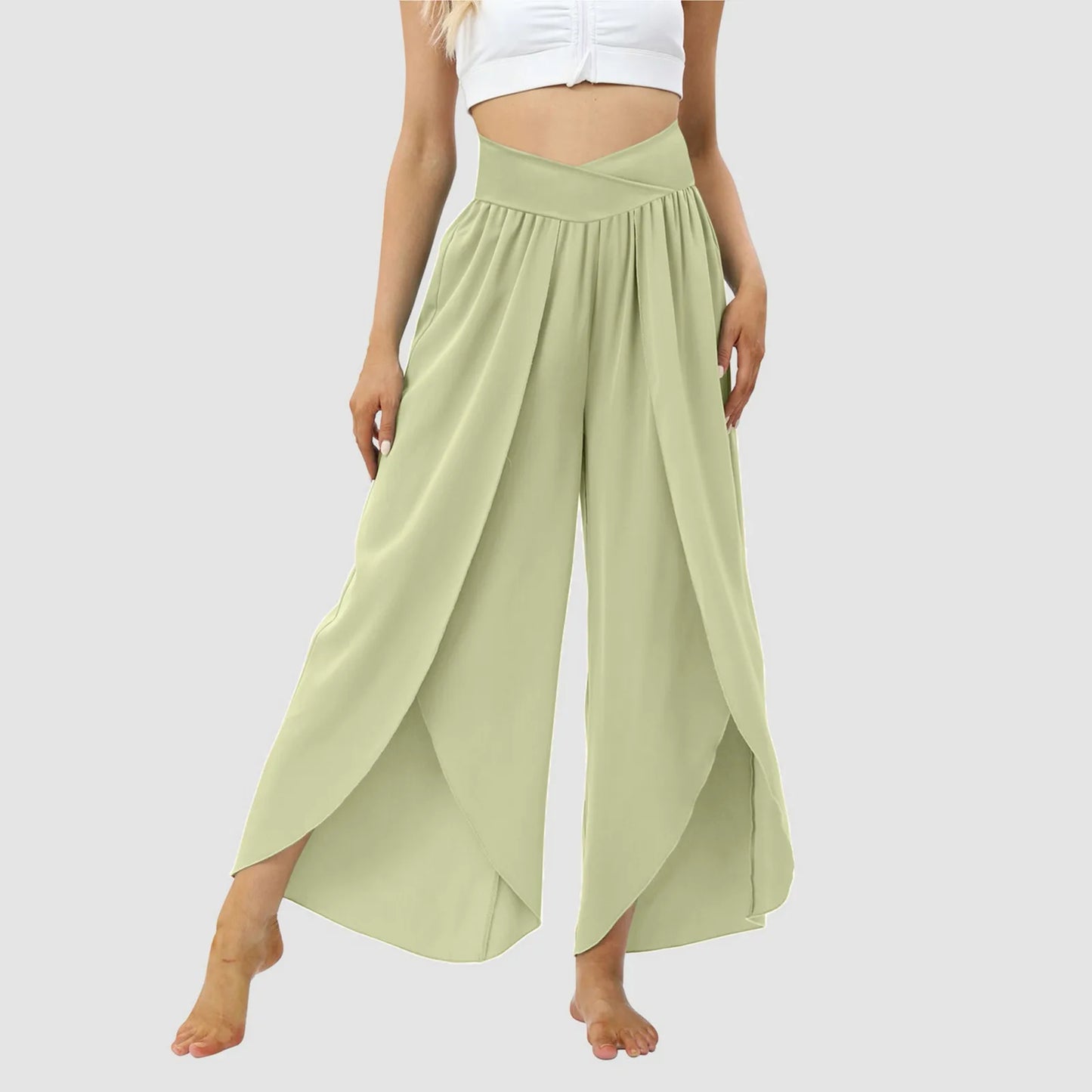 Wide Leg High Waisted Boho Beach Pants