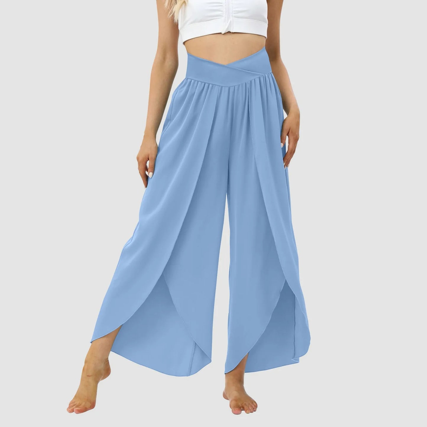 Wide Leg High Waisted Boho Beach Pants