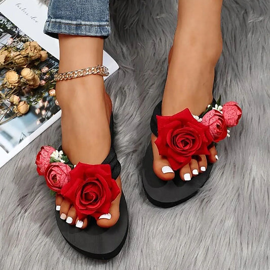 Open Toe Bohemian Flowers Sandals
