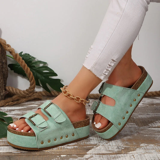 Wedge Open Toe Slingback Bohemian Sandals
