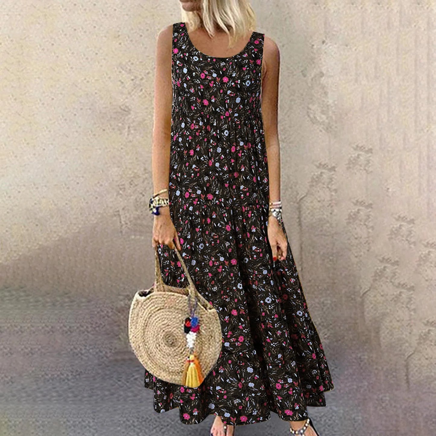 Vintage Bohemian Summer Loose Elegant Long Dress