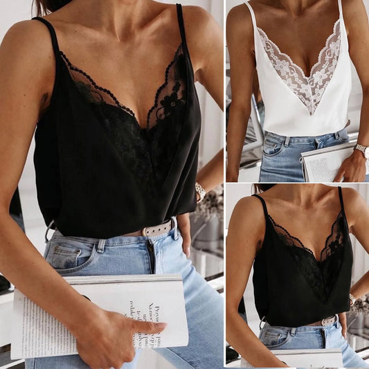 Lace Splicing Camisole Blouse
