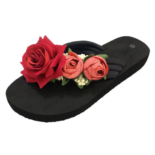 Open Toe Bohemian Flowers Sandals