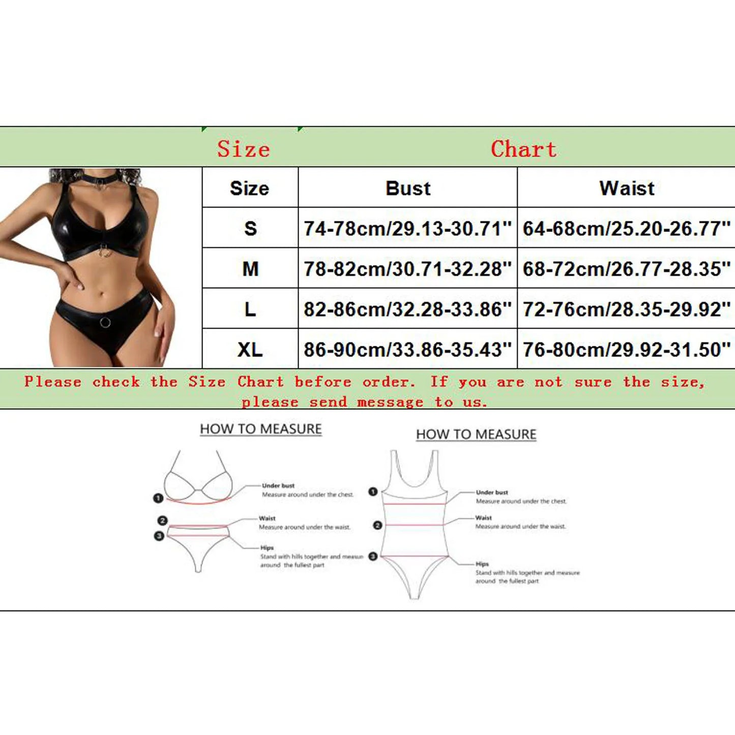 Exotic Leather Three Piece Lingerie