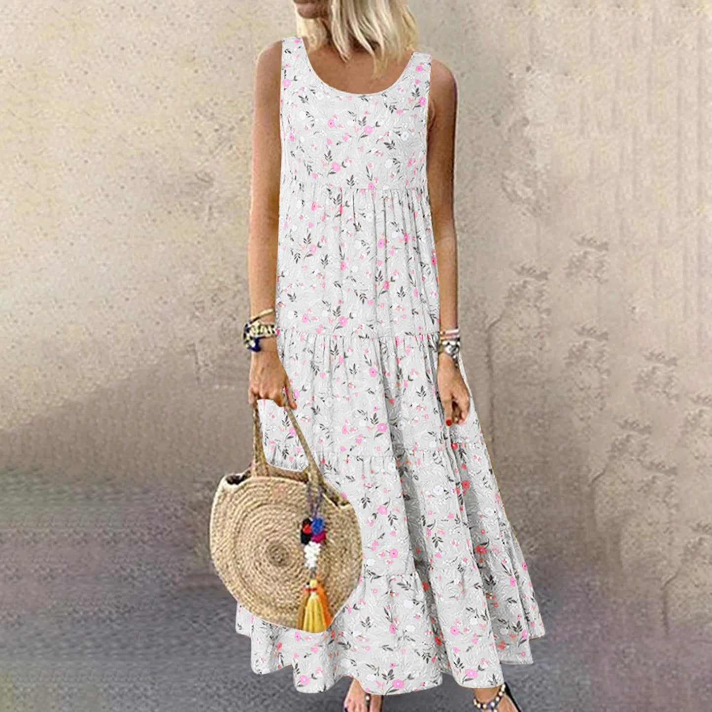 Vintage Bohemian Summer Loose Elegant Long Dress